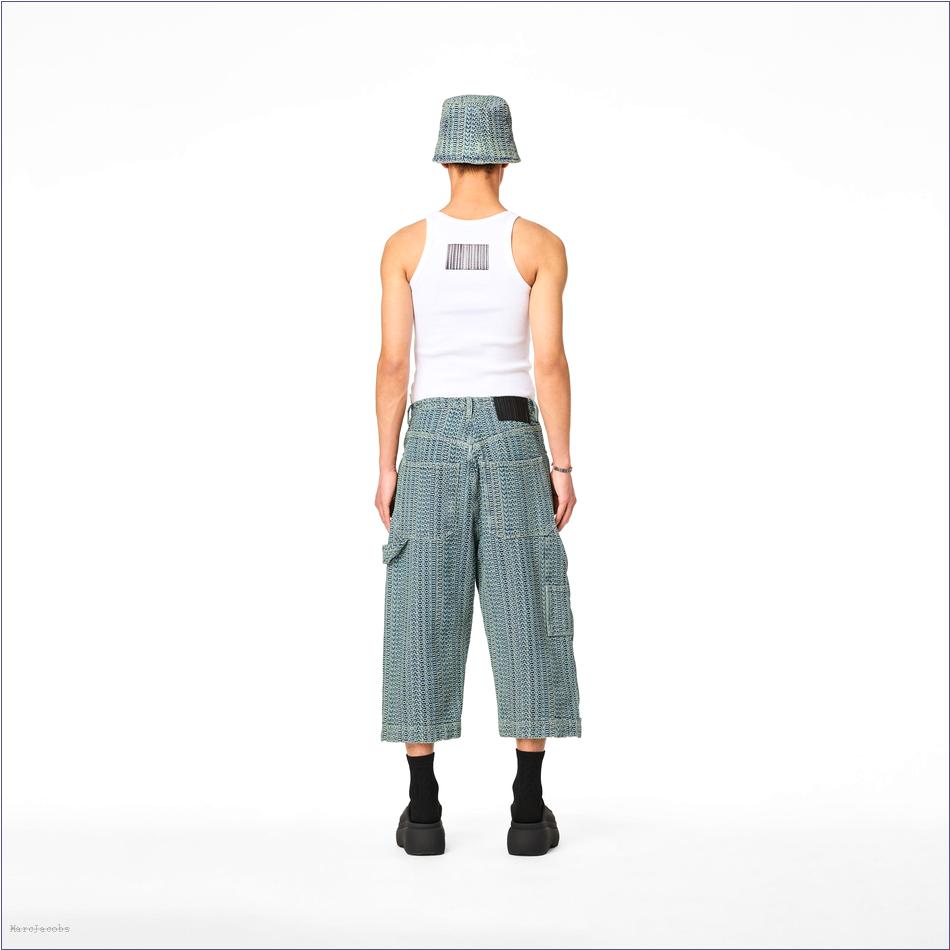  Marc Jacobs SUN FADED DENIM MARCDOWN/View All Marcdown/The Washed Monogram Oversized Denim Short