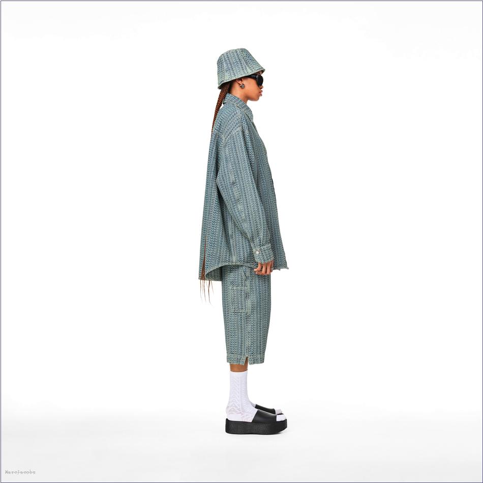  Marc Jacobs SUN FADED DENIM MARCDOWN/View All Marcdown/The Washed Monogram Oversized Denim Short