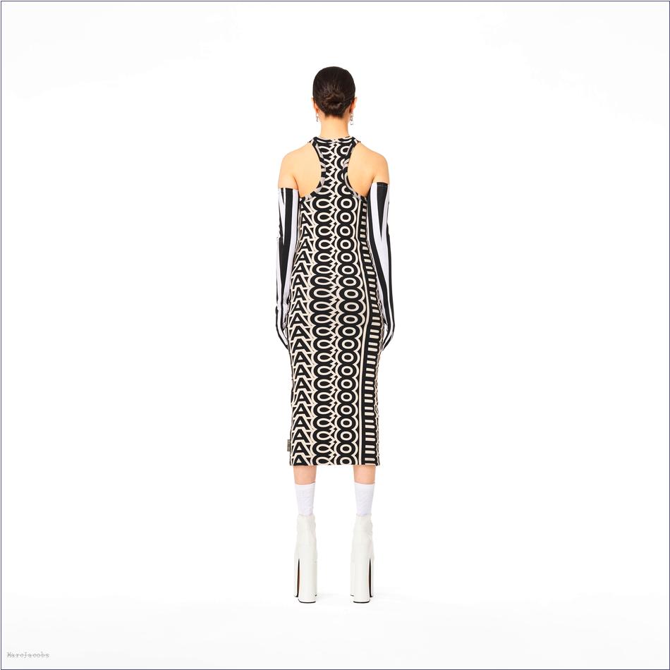  Marc Jacobs BLACK/IVORY Ready To Wear/View All Ready To Wear/The Monogram Racer Rib Dress