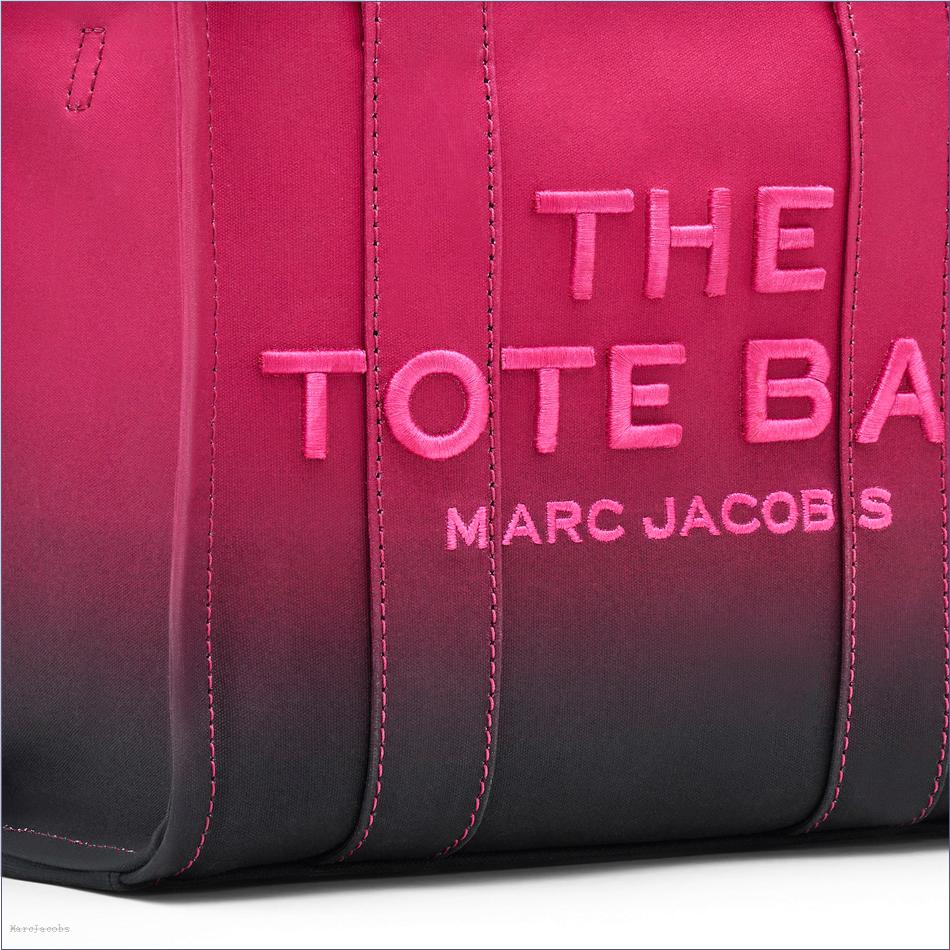  Marc Jacobs BLACK/HOT PINK BAGS/The Tote Bag/The Ombré Coated Canvas Small Tote Bag