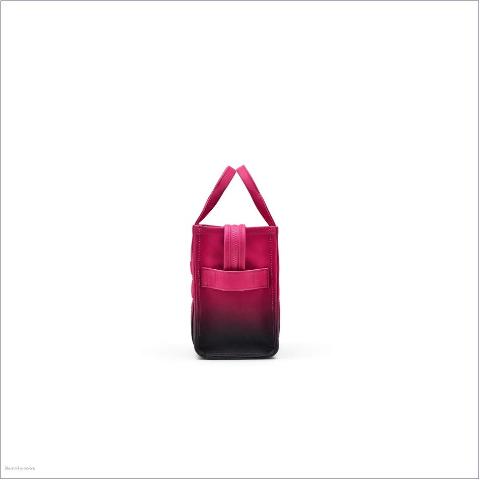  Marc Jacobs BLACK/HOT PINK BAGS/The Tote Bag/The Ombré Coated Canvas Small Tote Bag