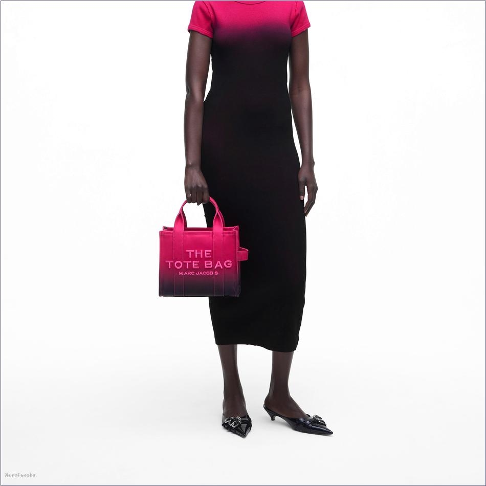  Marc Jacobs BLACK/HOT PINK BAGS/The Tote Bag/The Ombré Coated Canvas Small Tote Bag
