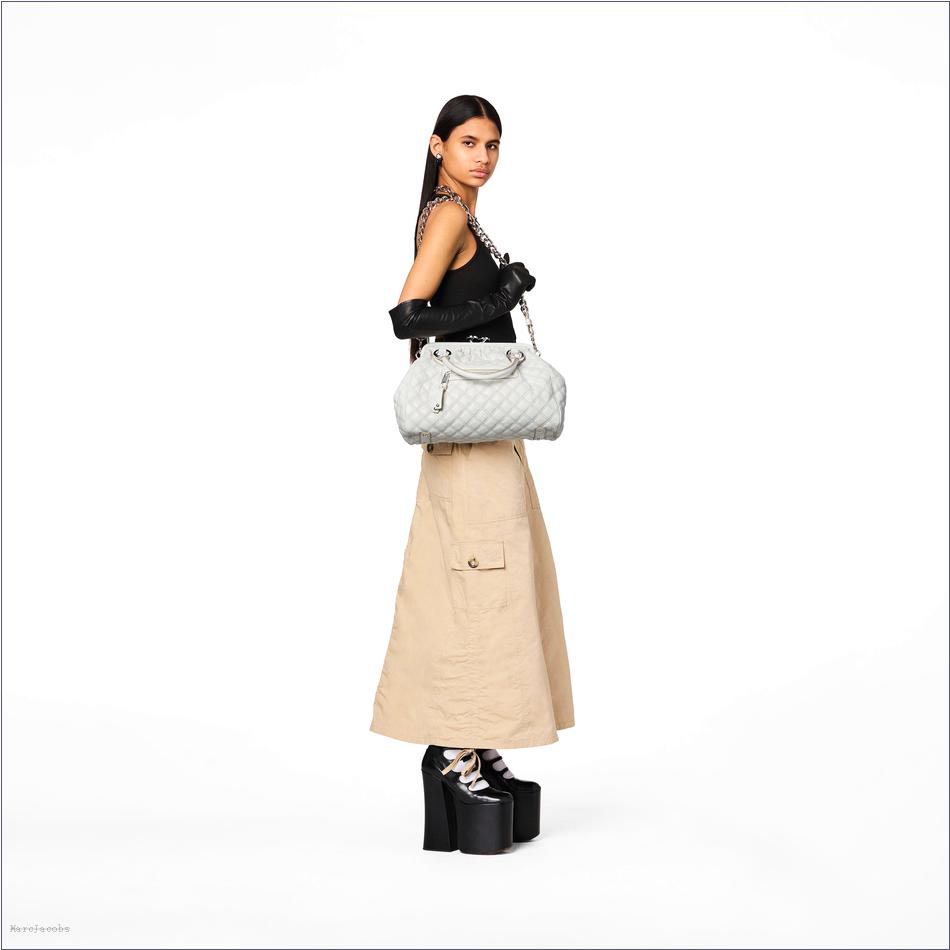  Marc Jacobs CLOUD WHITE Re-Edition Quilted Leather Stam Bag