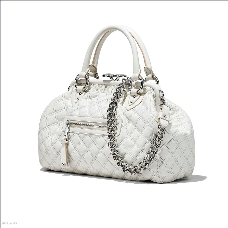  Marc Jacobs CLOUD WHITE Re-Edition Quilted Leather Stam Bag