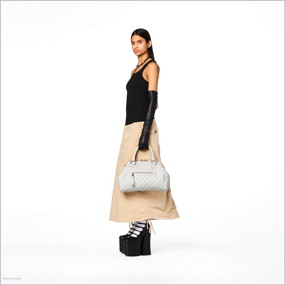  Marc Jacobs CLOUD WHITE Re-Edition Quilted Leather Stam Bag