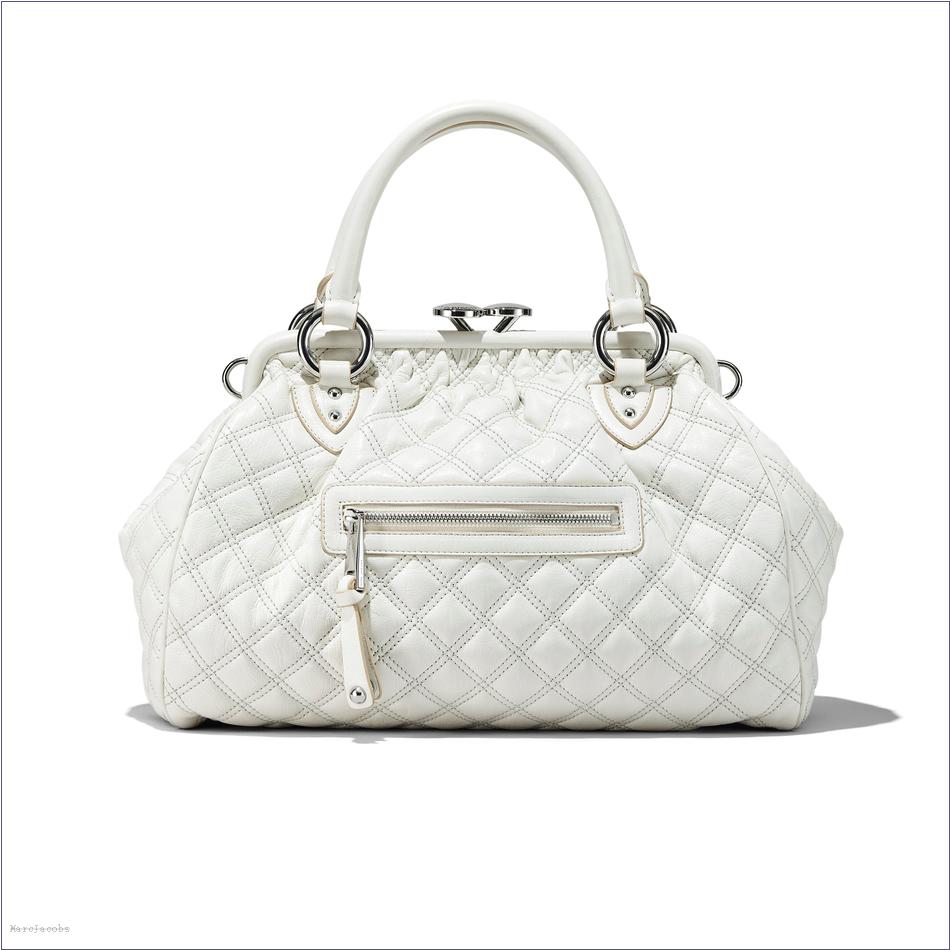  Marc Jacobs CLOUD WHITE Re-Edition Quilted Leather Stam Bag