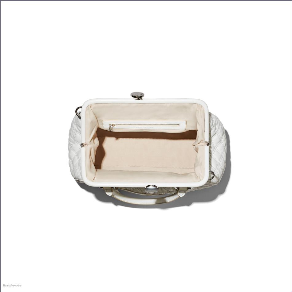  Marc Jacobs CLOUD WHITE Re-Edition Quilted Leather Stam Bag