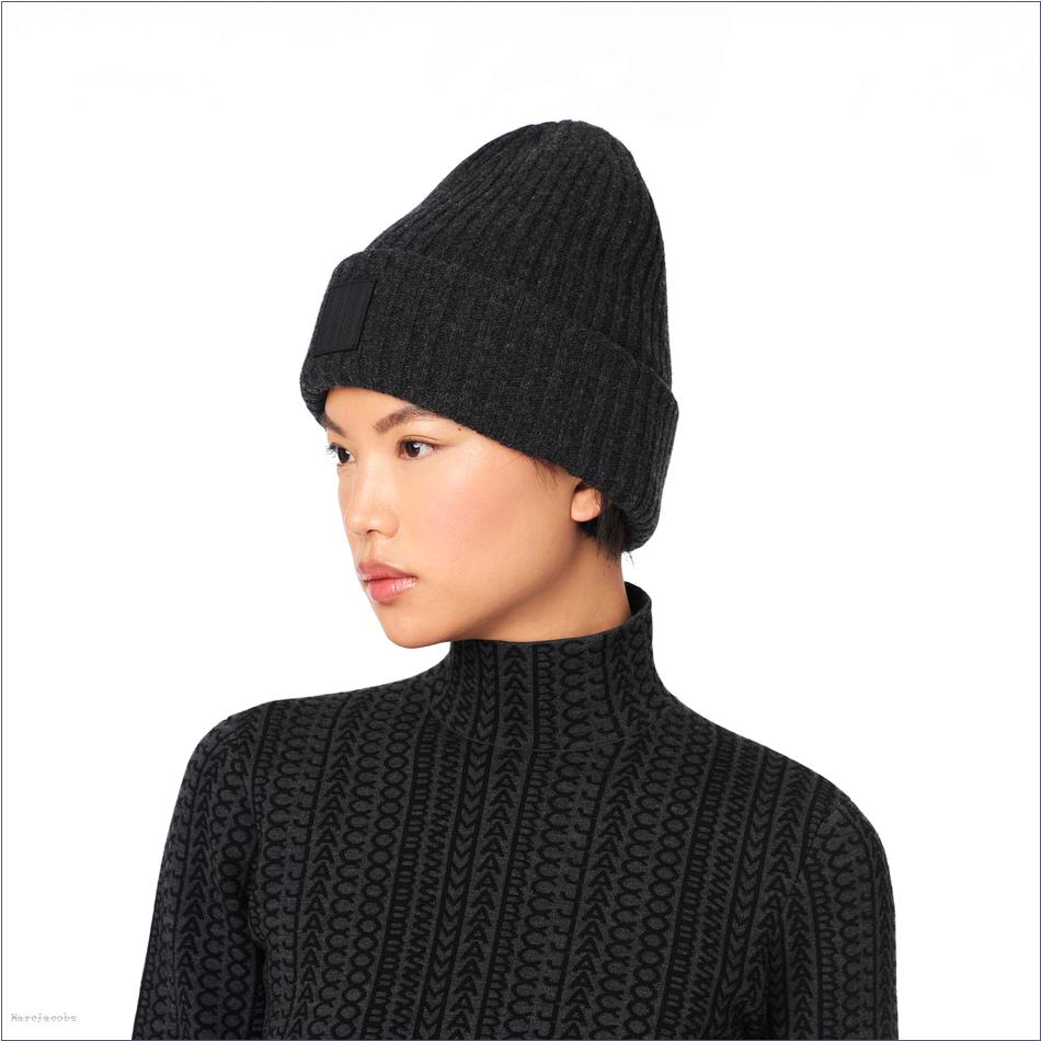  Marc Jacobs CHARCOAL MARCDOWN/View All Marcdown/The Ribbed Beanie